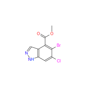 5-溴-6-氯-1H-吲唑-4-甲酸甲酯,Methyl 5-bromo-6-chloro-1H-indazole-4-carboxylate