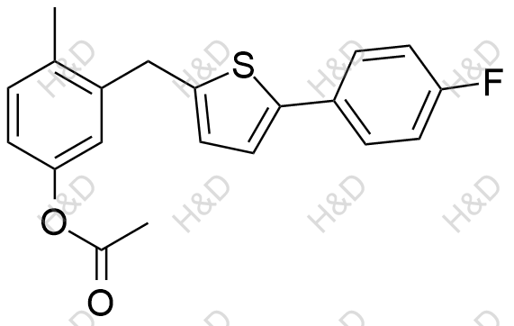 卡格列凈雜質(zhì)13,3-((5-(4-fluorophenyl)thiophen-2-yl)methyl)-4-methylphenyl acetate