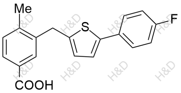 卡格列凈雜質(zhì)19,3-((5-(4-fluorophenyl)thiophen-2-yl)methyl)-4-methylbenzoic acid