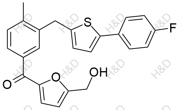 卡格列凈雜質(zhì)27,(3-((5-(4-fluorophenyl)thiophen-2-yl)methyl)-4-methylphenyl)(5-(hydroxymethyl)furan-2-yl)methanone