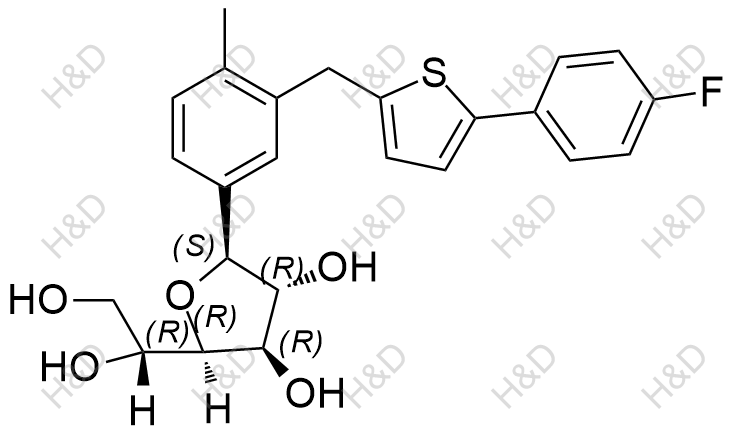 卡格列凈雜質(zhì)35,(2R,3R,4R,5S)-2-((R)-1,2-dihydroxyethyl)-5-(3-((5-(4-fluorophenyl)thiophen-2-yl)methyl)-4-methylphenyl)tetrahydrofuran-3,4-diol