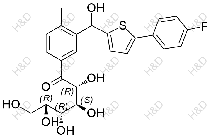 卡格列凈雜質(zhì)43,(2R,3S,4R,5R)-1-(3-((5-(4-fluorophenyl)thiophen-2-yl)(hydroxy)methyl)-4-methylphenyl)-2,3,4,5,6-pentahydroxyhexan-1-one