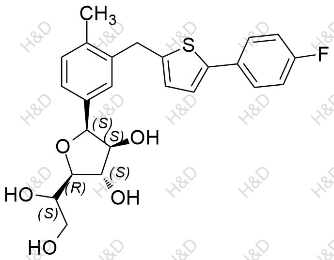 卡格列凈雜質(zhì)56,(2R,3S,4S,5S)-2-((S)-1,2-dihydroxyethyl)-5-(3-((5-(4-fluorophenyl)thiophen-2-yl)methyl)-4-methylphenyl)tetrahydrofuran-3,4-diol