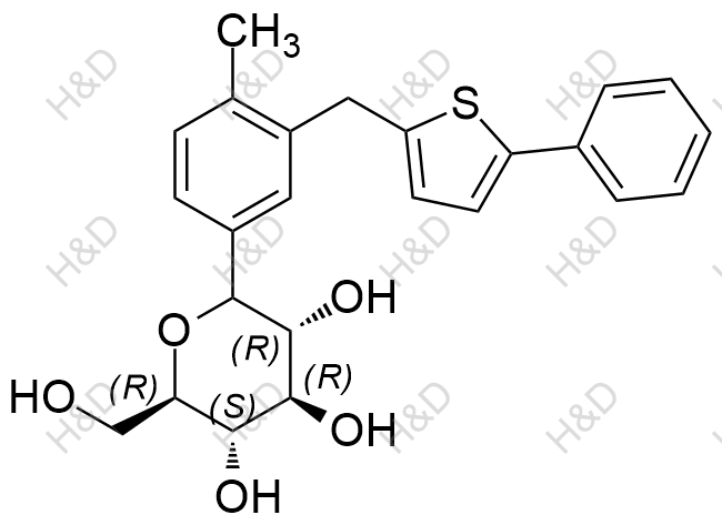 卡格列凈雜質(zhì)57,(2R,3S,4R,5R)-2-(hydroxymethyl)-6-(4-methyl-3-((5-phenylthiophen-2-yl)methyl)phenyl)tetrahydro-2H-pyran-3,4,5-triol