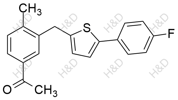 卡格列凈雜質(zhì)59,1-(3-((5-(4-fluorophenyl)thiophen-2-yl)methyl)-4-methylphenyl)ethanone