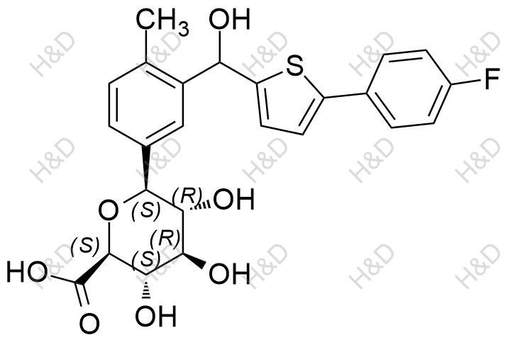 卡格列凈雜質(zhì)66,(2S,3S,4R,5R,6S)-6-(3-((5-(4-fluorophenyl)thiophen-2-yl)(hydroxy)methyl)-4-methylphenyl)-3,4,5-trihydroxytetrahydro-2H-pyran-2-carboxylic acid