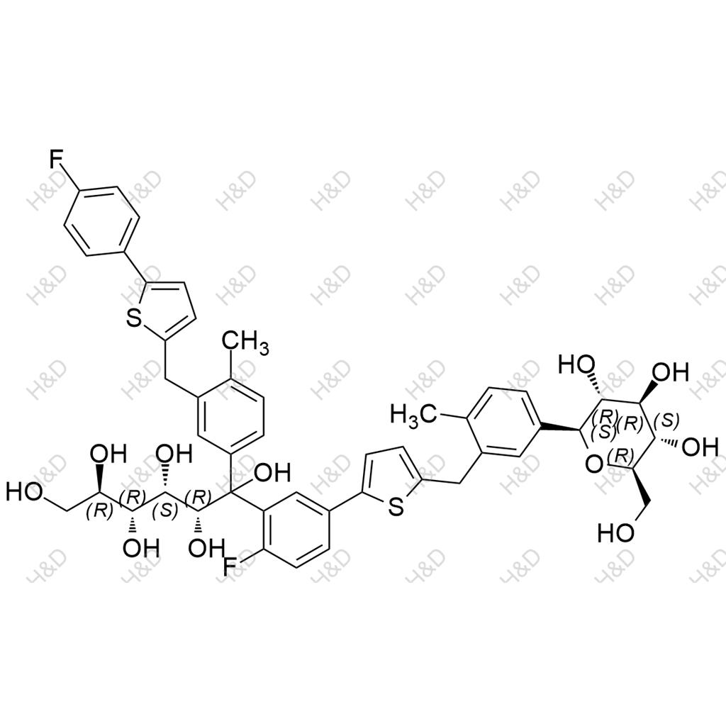 卡格列凈雜質(zhì)67,(2R,3S,4R,5R)-1-(2-fluoro-5-(5-(2-methyl-5-((2S,3R,4R,5S,6R)-3,4,5-trihydroxy-6-(hydroxymethyl)tetrahydro-2H-pyran-2-yl)benzyl)thiophen-2-yl)phenyl)-1-(3-((5-(4-fluorophenyl)thiophen-2-yl)methyl)-4-methylphenyl)hexane-1,2,3,4,5,6-hexaol