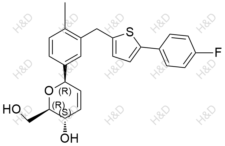 卡格列凈雜質(zhì)78,(2R,3S,6R)-6-(3-((5-(4-fluorophenyl)thiophen-2-yl)methyl)-4-methylphenyl)-2-(hydroxymethyl)-3,6-dihydro-2H-pyran-3-ol