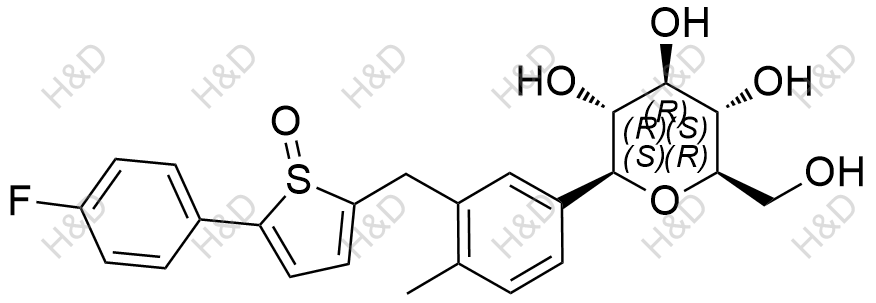 卡格列凈雜質(zhì)85,2-(4-fluorophenyl)-5-(2-methyl-5-((2S,3R,4R,5S,6R)-3,4,5-trihydroxy-6-(hydroxymethyl)tetrahydro-2H-pyran-2-yl)benzyl)thiophene 1-oxide