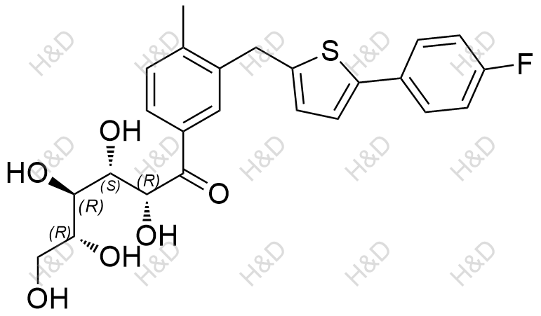 卡格列凈雜質(zhì)87,(2R,3S,4R,5R)-1-(3-((5-(4-fluorophenyl)thiophen-2-yl)methyl)-4-methylphenyl)-2,3,4,5,6-pentahydroxyhexan-1-one