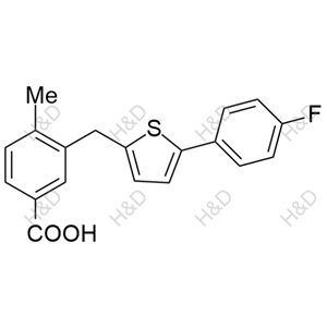 3-((5-(4-fluorophenyl)thiophen-2-yl)methyl)-4-methylbenzoic acid	卡格列净杂质19	