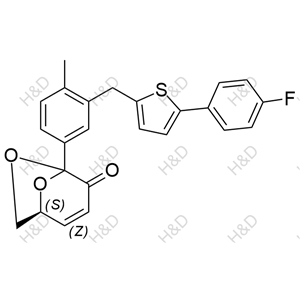 (1S)-5-(3-((5-(4-fluorophenyl)thiophen-2-yl)methyl)-4-methylphenyl)-6,8-dioxabicyclo[3.2.1]oct-2-en-4-one	卡格列净杂质38	