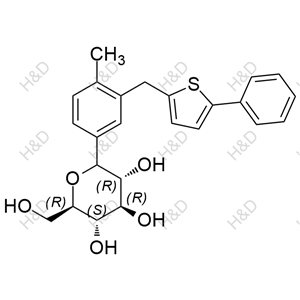 (2R,3S,4R,5R)-2-(hydroxymethyl)-6-(4-methyl-3-((5-phenylthiophen-2-yl)methyl)phenyl)tetrahydro-2H-pyran-3,4,5-triol	卡格列净杂质57	