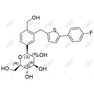 卡格列净杂质65,(2S,3R,4R,5S,6R)-2-(3-((5-(4-fluorophenyl)thiophen-2-yl)methyl)-4-(hydroxymethyl)phenyl)-6-(hydroxymethyl)tetrahydro-2H-pyran-3,4,5-triol