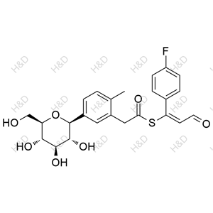 卡格列凈雜質(zhì)73,S-((E)-1-(4-fluorophenyl)-3-oxoprop-1-en-1-yl) 2-(2-methyl-5-((2S,3R,4R,5S,6R)-3,4,5-trihydroxy-6-(hydroxymethyl)tetrahydro-2H-pyran-2-yl)phenyl)ethanethioate