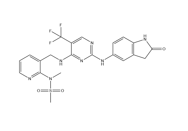 PF562271,N-Methyl-N-[3-[[[2-[(2-oxo-2,3-dihydro-1H-indol-5-yl)amino]-5-trifluoromethylpyrimidin-4-yl]amino]methyl]pyridin-2-yl]methanesulfonamide(PF-562271)