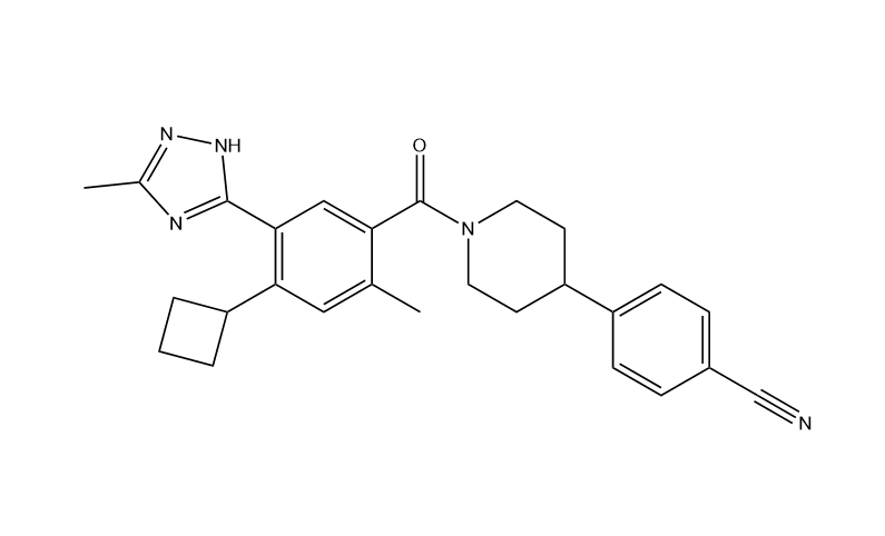 TVB2640,4-(1-(4-cyclobutyl-2-methyl-5-(5-methyl-4H-1,2,4-triazol-3-yl)benzoyl)piperidin-4-yl)benzonitrile