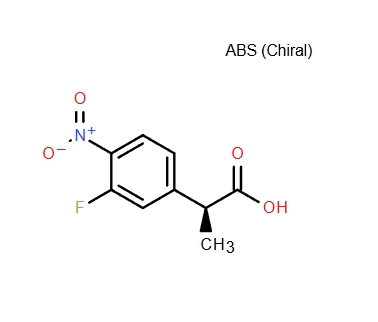 (S)-2-(3-氟-4-硝基苯基)丙酸,Benzeneacetic acid, 3-fluoro-α-methyl-4-nitro-, (αS)-