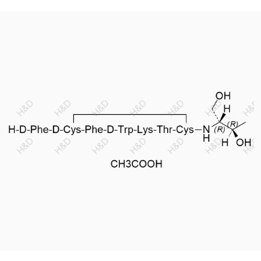 奧曲肽EP雜質(zhì)G（醋酸鹽）,(4R,7S,10S,13R,16S,19S)-13-((1H-indol-3-yl)methyl)-19-((R)-2-amino-3-phenylpropanamido)-10-(4-aminobutyl)-16-benzyl-N-((2R,3R)-1,3-dihydroxybutan-2-yl)-7-((R)-1-hydroxyethyl)-6,9,12,15,18-pentaoxo-1,2-dithia-5,8,11,14,17-pentaazacycloicosane-4-carboxamide acetate