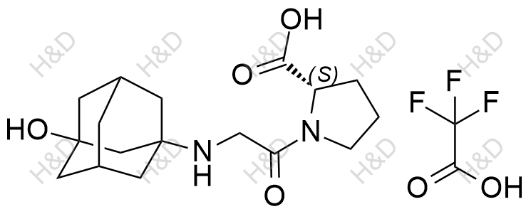 維格列汀雜質(zhì)ZA9,(S)-1-(2-(((1r,3R,5R,7S)-3-hydroxyadamantan-1-yl)amino)acetyl)pyrrolidine-2-carboxylic acid compound with 2,2,2-trifluoroacetic acid (1:1)