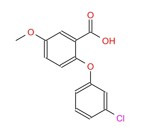 2-(3-氯苯氧基)-5-甲氧基苯甲酸,2-(3-Chlorophenoxy)-5-methoxybenzoic acid