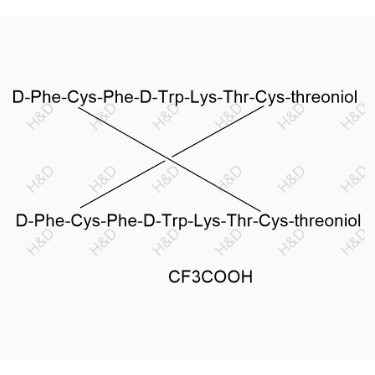 奧曲肽雜質(zhì)35(三氟乙酸鹽),(4R,7S,10S,13R,16S,19R,24R,27S,30S,33R,36S,39R)-13,33-bis((1H-indol-3-yl)methyl)-19,39-bis((R)-2-amino-3-phenylpropanamido)-10,30-bis(4-aminobutyl)-16,36-dibenzyl-N4,N24-bis((2R,3R)-1,3-dihydroxybutan-2-yl)-7,27-bis((R)-1-hydroxyethyl)-6,9,12,15,18,26,29,32,35,38-decaoxo-1,2,21,22-tetrathia-5,8,11,14,17,25,28,31,34,37-decaazacyclotetracontane-4,24-dicarboxamide 2,2,2-trifluoroacetic acid