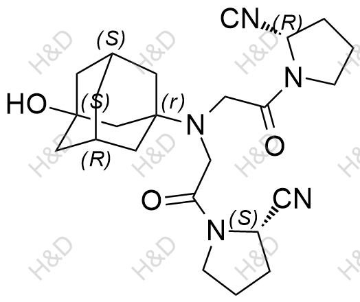 維格列汀雜質(zhì)51,(S)-1-(2-(((1r,3S,5R,7S)-3-hydroxyadamantan-1-yl)(2-((R)-2-isocyanopyrrolidin-1-yl)-2-oxoethyl)amino)acetyl)pyrrolidine-2-carbonitrile