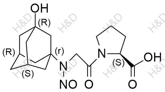 維格列汀雜質(zhì)66,(S)-1-(2-(((1r,3R,5R,7S)-3-hydroxyadamantan-1-yl)(nitroso)amino)acetyl)pyrrolidine-2-carboxylic acid