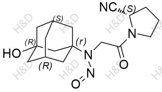 N-亞硝基維格列汀,N-(2-((S)-2-cyanopyrrolidin-1-yl)-2-oxoethyl)-N-((1r,3R,5R,7S)-3-hydroxyadamantan-1-yl)nitrous amide