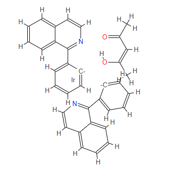 乙酰丙酮酸二(1-苯基異喹啉-C2,N)合銥(III),Ir(piq)2(acac)