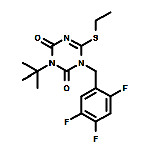 3-(叔丁基)-6-(乙硫基)-1-(2,4,5-三氟芐基)-1,3,5-三嗪-2,4(1H,3H)-二酮,3-(tert-butyl)-6-(ethylthio)-1-(2,4,5-trifluorobenzyl)-1,3,5-triazine-2,4(1H,3H)-dione