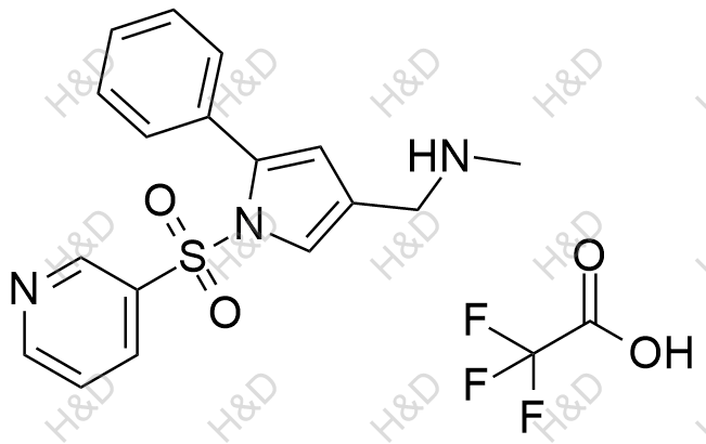 沃諾拉贊雜質(zhì) U8(三氟乙酸鹽）,N-methyl-1-(5-phenyl-1-(pyridin-3-ylsulfonyl)-1H-pyrrol-3-yl) methanamine 2,2,2-trifluoroacetate