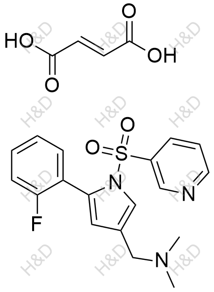 沃诺拉赞杂质U9（富马酸盐）,1-(5-(2-fluorophenyl)-1-(pyridin-3-ylsulfonyl)-1H-pyrrol-3-yl)-N,N-dimethylmethanamine fumarate;