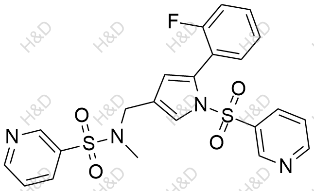 沃諾拉贊雜質(zhì)Z-4,N-((5-(2-fluorophenyl)-1-(pyridin-3-ylsulfonyl)-1H-pyrrol-3-yl)methyl)-N-methylpyridine-3-sulfonamide?;