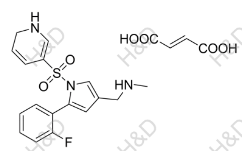 沃諾拉贊雜質(zhì)U4,1-(1-((1,6-dihydropyridin-3-yl)sulfonyl)-5-(2-fluorophenyl)-1H-pyrrol-3-yl)-N-methylmethanamine fumarate