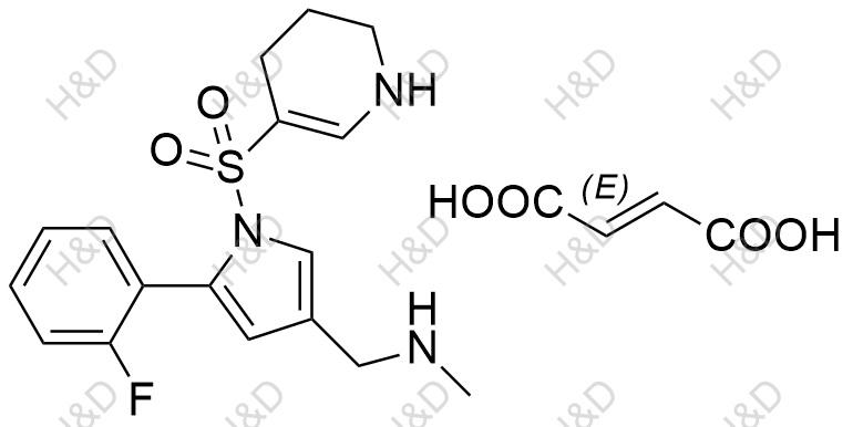 沃諾拉贊雜質(zhì)U3（富馬酸鹽）,1-(5-(2-fluorophenyl)-1-((1,4,5,6-tetrahydropyridin-3-yl)sulfonyl)-1H-pyrrol-3-yl)-N-methylmethanamine fumarate