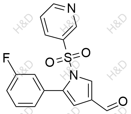 沃諾拉贊雜質(zhì)50,5-(3-fluorophenyl)-1-(pyridin-3-ylsulfonyl)-1H-pyrrole-3-carbaldehyde