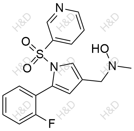 沃諾拉贊雜質(zhì)53,N-((5-(2-fluorophenyl)-1-(pyridin-3-ylsulfonyl)-1H-pyrrol-3-yl)methyl)-N-methylhydroxylamine