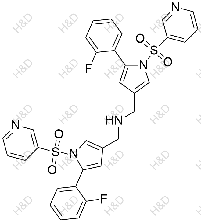 沃諾拉贊雜質73,bis((5-(2-fluorophenyl)-1-(pyridin-3-ylsulfonyl)-1H-pyrrol-3-yl)methyl)amine