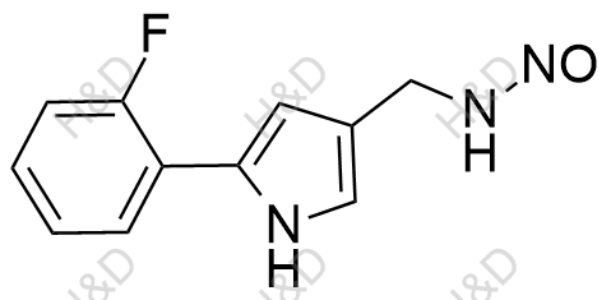 沃諾拉贊雜質(zhì)81,N-((5-(2-fluorophenyl)-1H-pyrrol-3-yl)methyl)nitrous amide