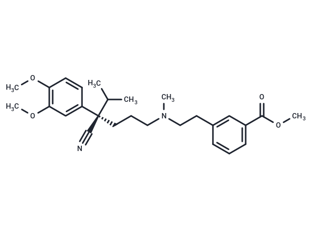 化合物 T15257L,Methyl 3-[2-[[(4R)-4-cyano-4-(3,4-dimethoxyphenyl)-5-methylhexyl]methylamino]ethyl]benzoate