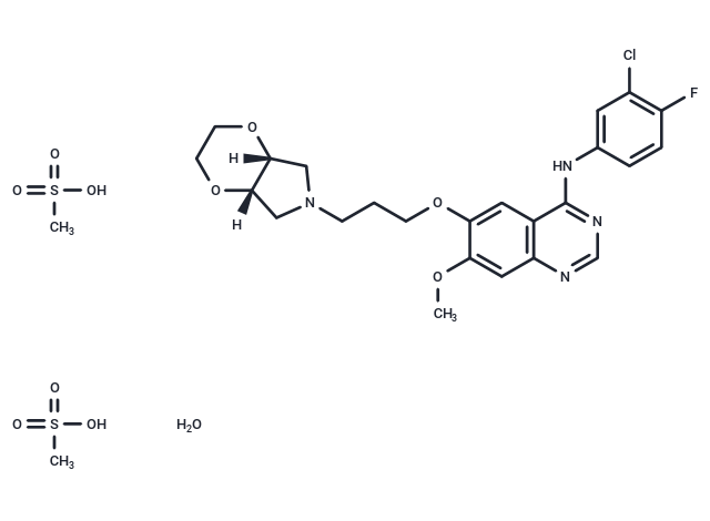 化合物 Larotinib mesylate hydrate,Larotinib mesylate hydrate