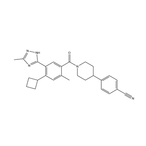 TVB2640,4-(1-(4-cyclobutyl-2-methyl-5-(5-methyl-4H-1,2,4-triazol-3-yl)benzoyl)piperidin-4-yl)benzonitrile