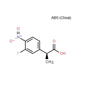 (S)-2-(3-氟-4-硝基苯基)丙酸,Benzeneacetic acid, 3-fluoro-α-methyl-4-nitro-, (αS)-