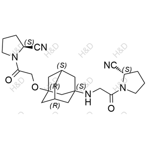 (S)-1-(2-(((1S,3R,5R,7S)-3-(2-((S)-2-cyanopyrrolidin-1-yl)-2-oxoethoxy)adamantan-1-yl)amino)acetyl)pyrrolidine-2-carbonitrile	维格列汀杂质ZA4	