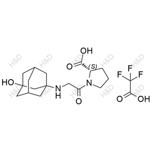 (S)-1-(2-(((1r,3R,5R,7S)-3-hydroxyadamantan-1-yl)amino)acetyl)pyrrolidine-2-carboxylic acid compound with 2,2,2-trifluoroacetic acid (1:1)	维格列汀杂质ZA9	