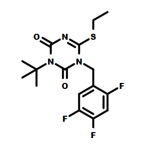 3-(叔丁基)-6-(乙硫基)-1-(2,4,5-三氟苄基)-1,3,5-三嗪-2,4(1H,3H)-二酮