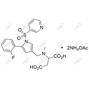 1-(1-((1,6-dihydropyridin-3-yl)sulfonyl)-5-(2-fluorophenyl)-1H-pyrrol-3-yl)-N-methylmethanamine fumarate	沃诺拉赞杂质19	