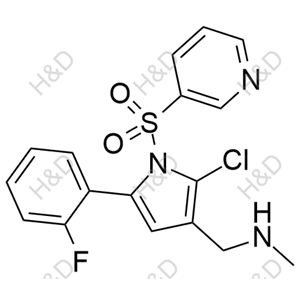 1-(2-chloro-5-(2-fluorophenyl)-1-(pyridin-3-ylsulfonyl)-1H-pyrrol-3-yl)-N-methylmethanamine	沃诺拉赞杂质21	