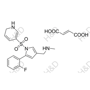 沃諾拉贊雜質(zhì)U4,1-(1-((1,6-dihydropyridin-3-yl)sulfonyl)-5-(2-fluorophenyl)-1H-pyrrol-3-yl)-N-methylmethanamine fumarate